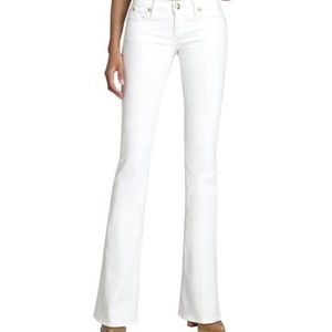 LEi White Bootcut Jeans Tan stitch Detail sz 9 / 29 Y2K white